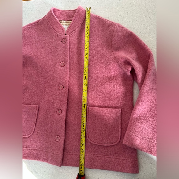 Norm Thompson 100% Wool Light Pink Button Up Sweater Jacket. Front Pockets - Picture 12 of 15